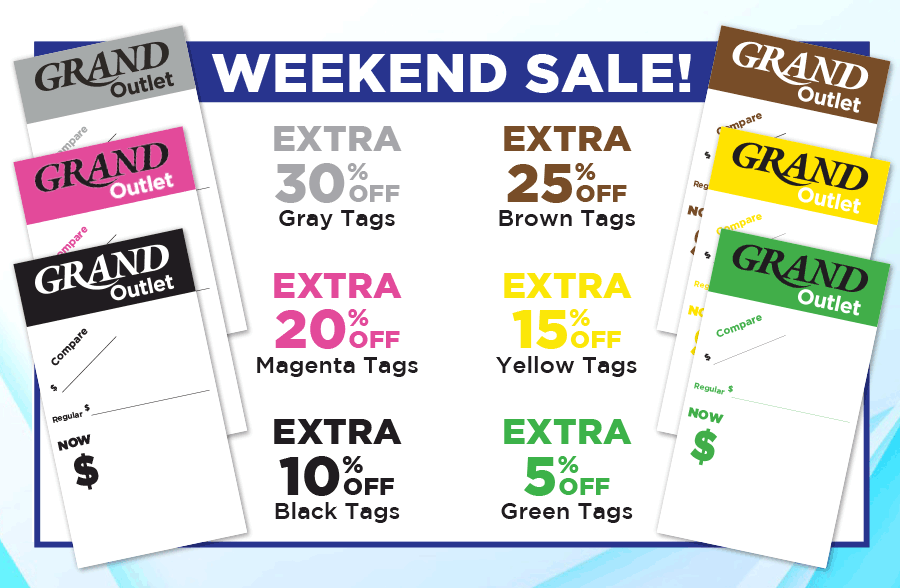 tags for discount based on colors